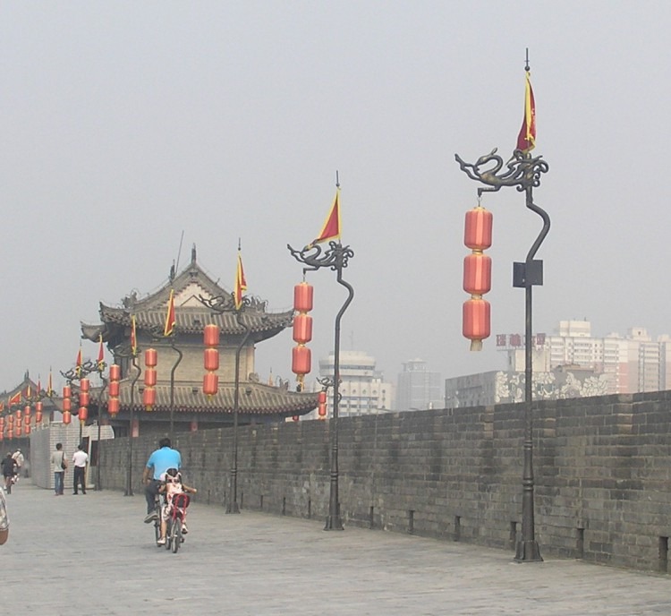 Tranquil City Wall in Busy Xian