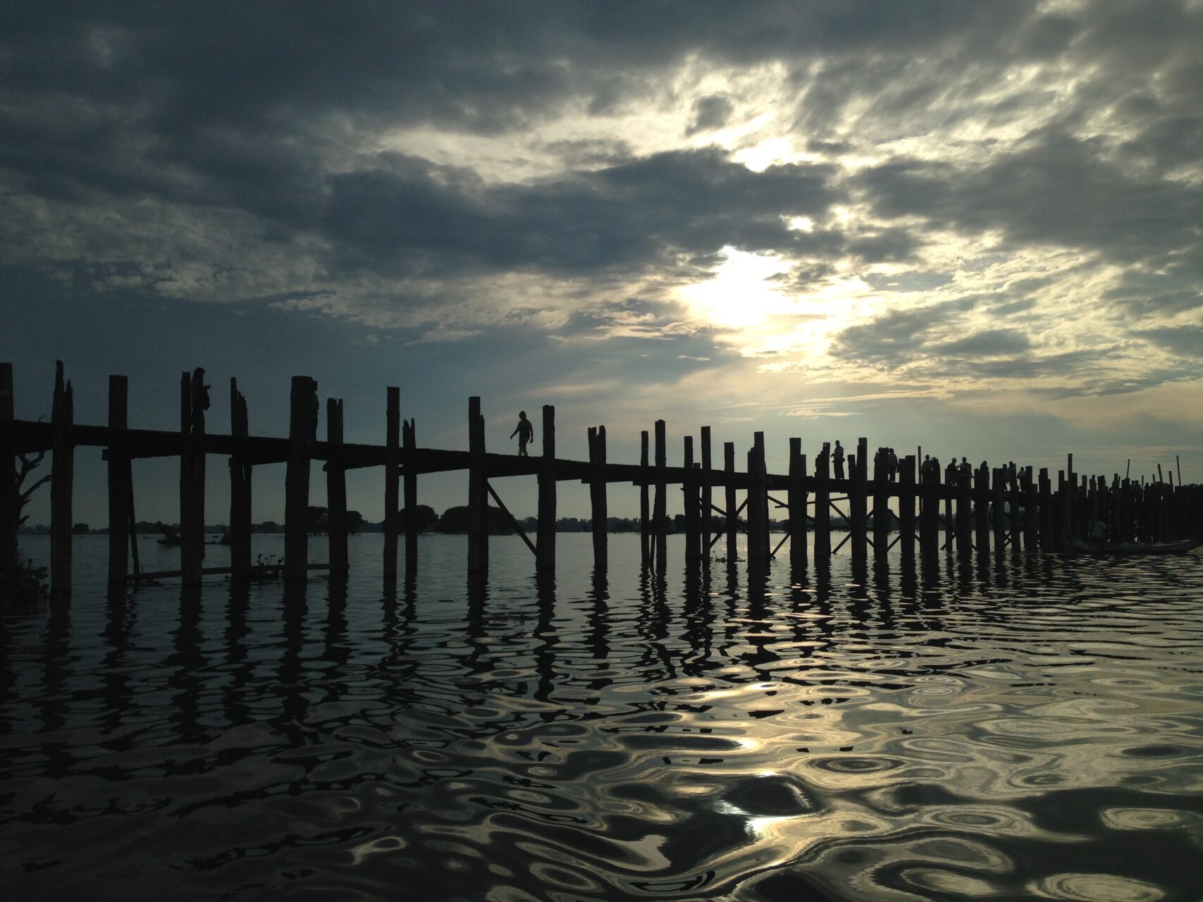 walk u bein bridge mandalay myanmar burma