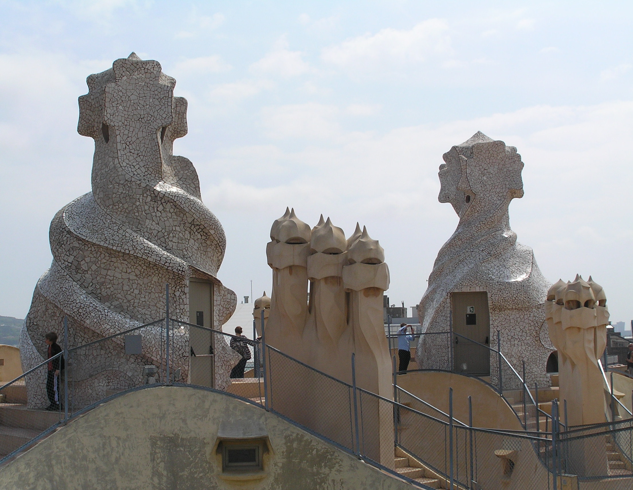 roof sculpture casa mila la pedrera barcelona spain
