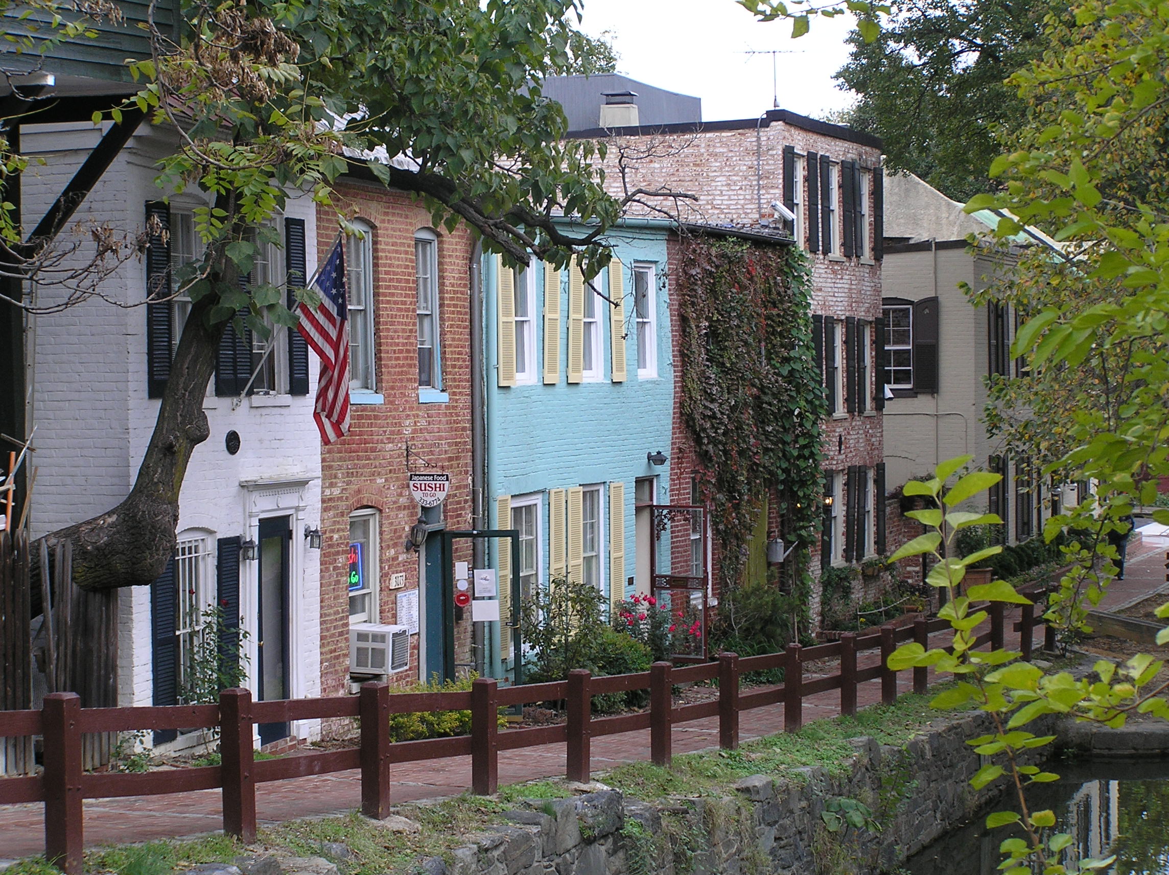 row houses georgetown washington dc usa