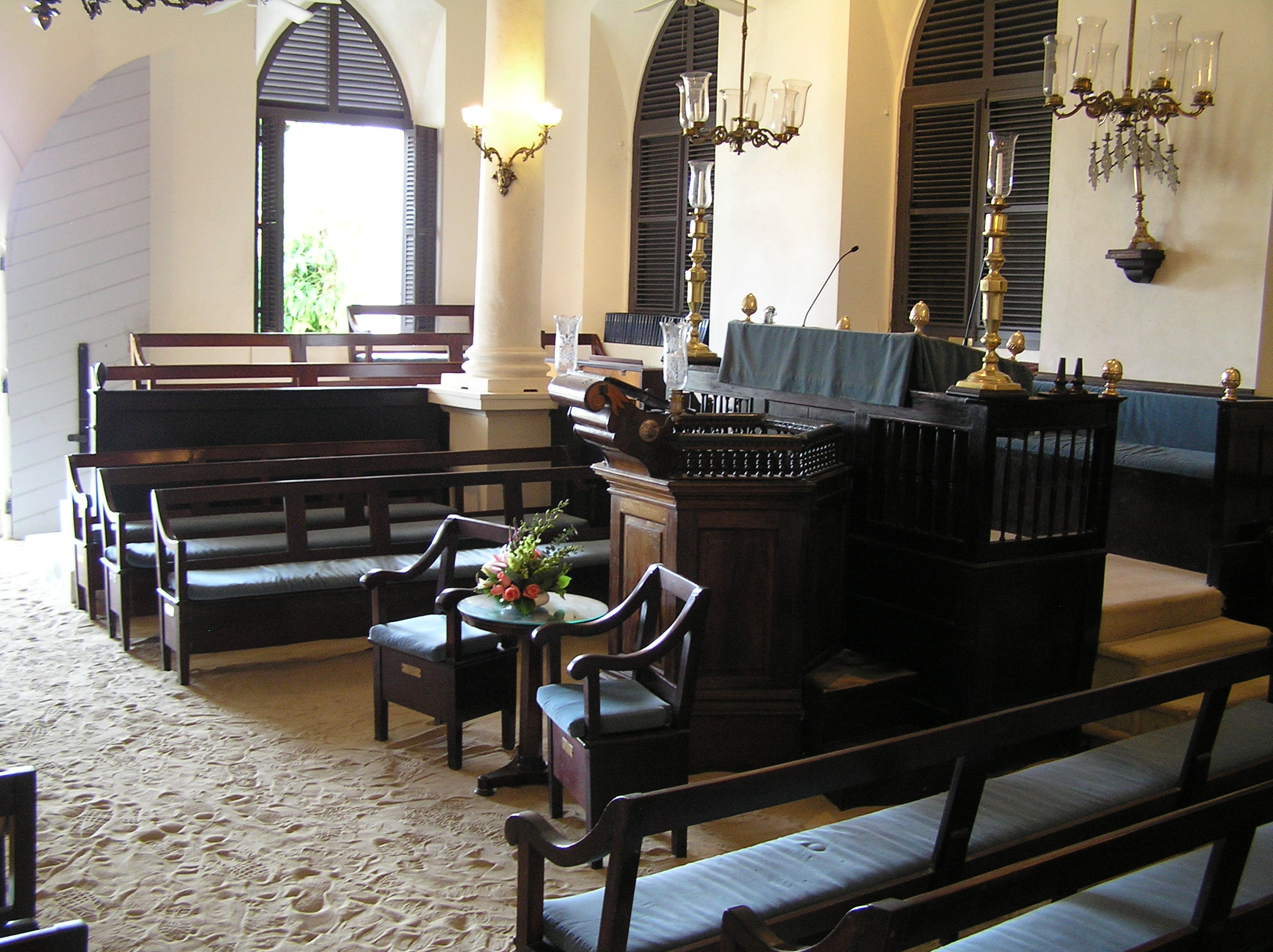 interior synagogue charlotte amalie st thomas us virgin islands